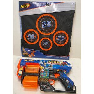 Nerf X-Shot Sonic the Hedgehog foam dart gun dual cylinder 12 shot toy target
